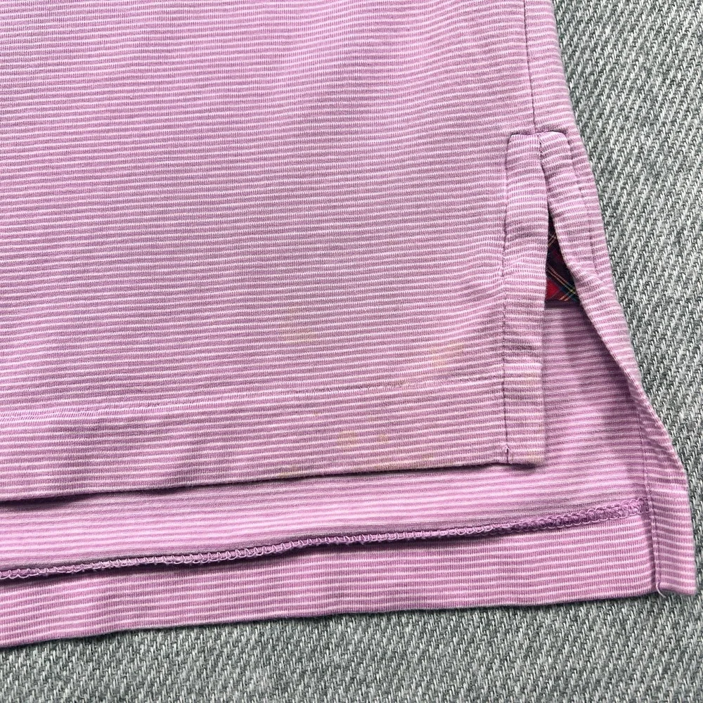 Polo Golf Ralph Lauren Shirt Mens Pink White  Stripe 2XL Stretch Lisle XXL